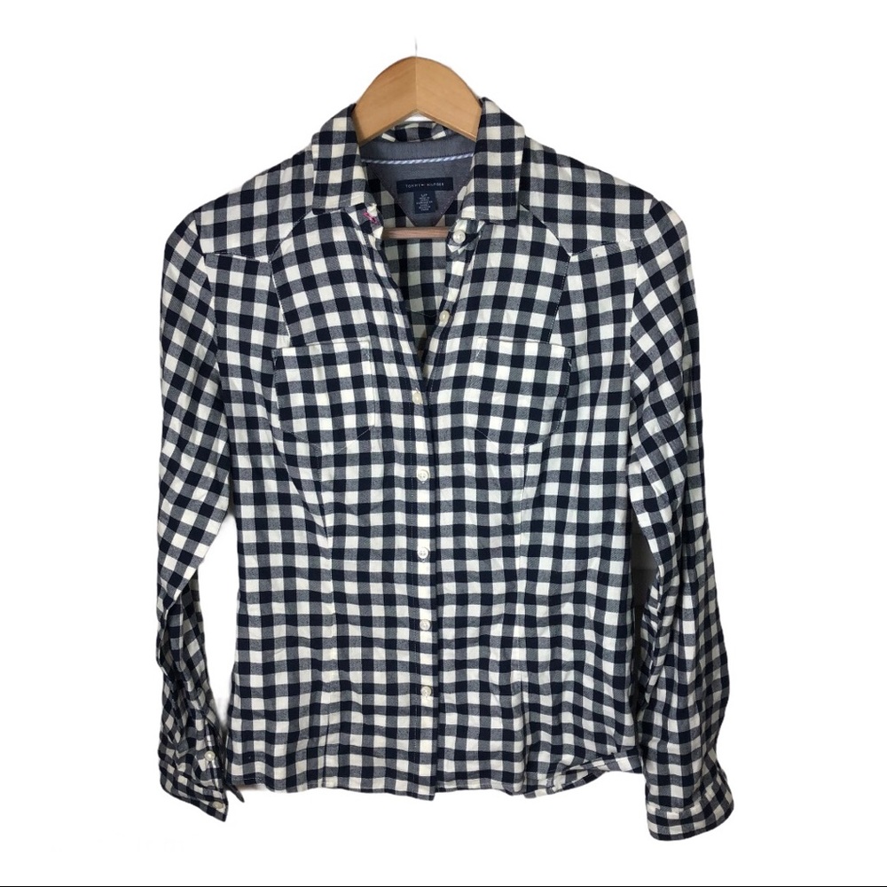 TOMMY Hilfiger Checkers‎ Women’s button down Shirt Size Small